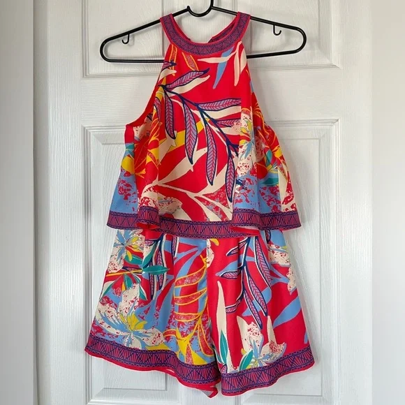 Flying Tomato Tropical Floral Romper Shorts Size XS - Picture 1 of 5